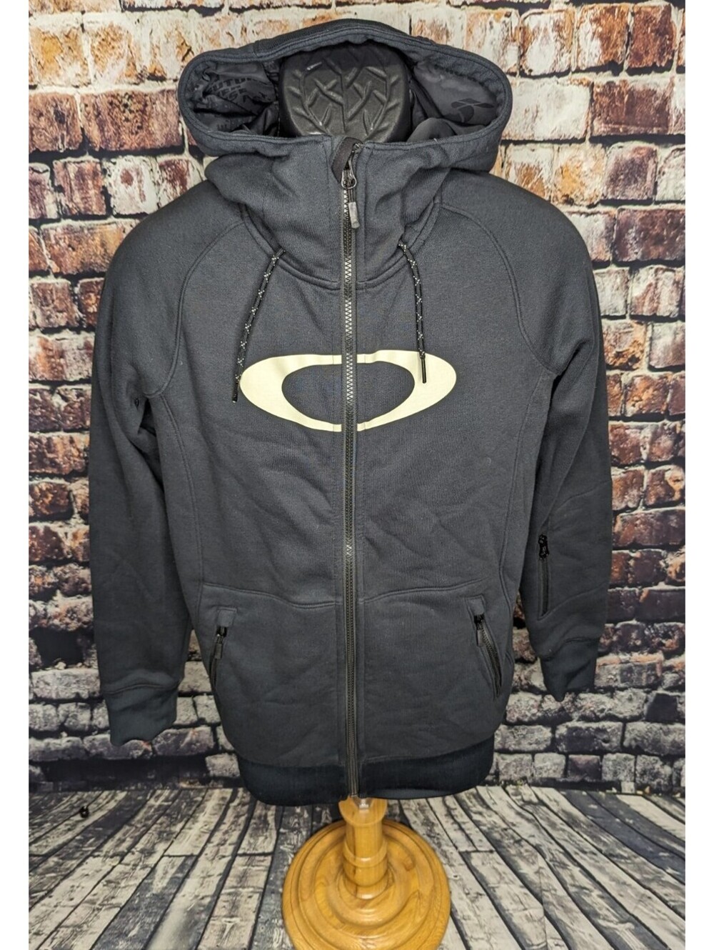 OAKLEY Ellipse Ful Zip Hoodie Sweatshirt Jacket Women XS X-Small Black Ski Board